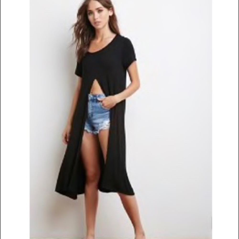 Open slit crop top